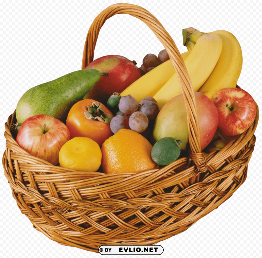 fruit basket Isolated Illustration on Transparent PNG