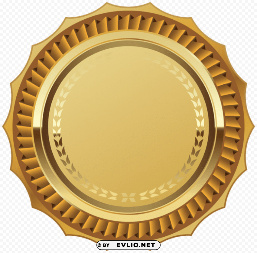 gold seal with ribbon PNG image with no background