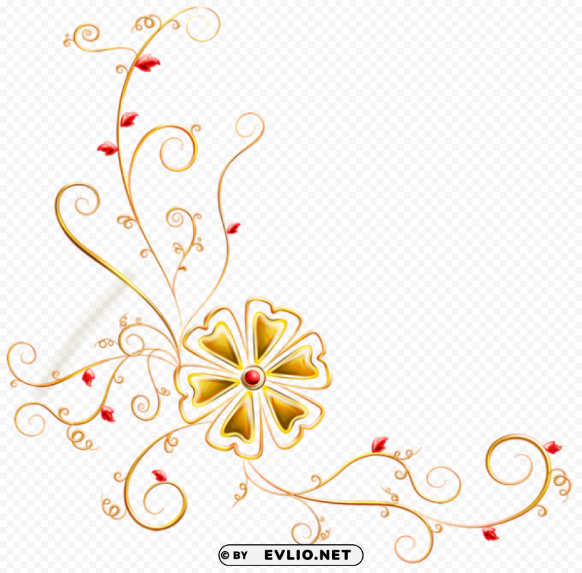  floral deco ornament picture Isolated Graphic on Clear Transparent PNG