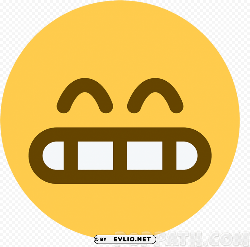 grinning face with smiling eyes twitter Free PNG download no background