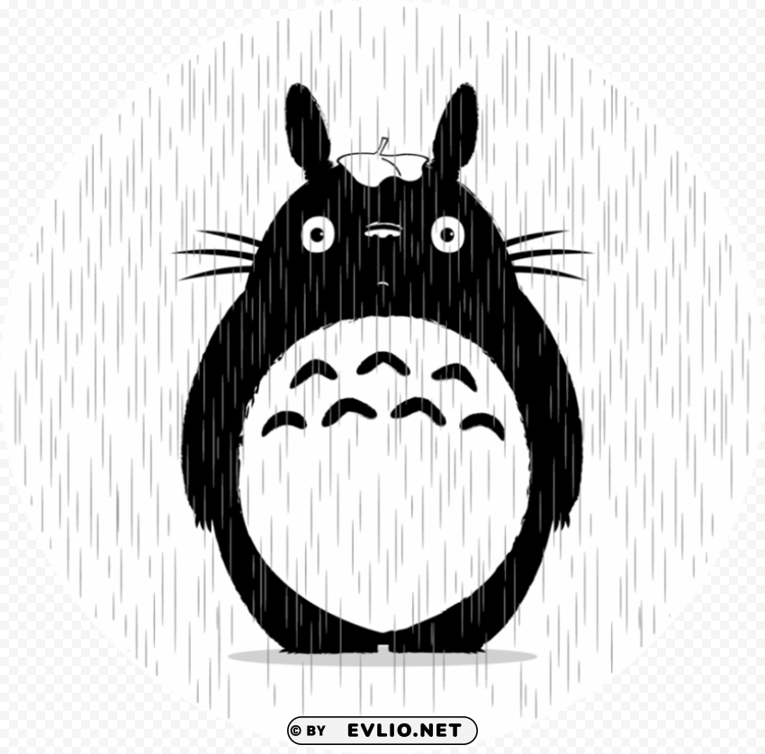 my neighbor totoro black and white PNG for digital art