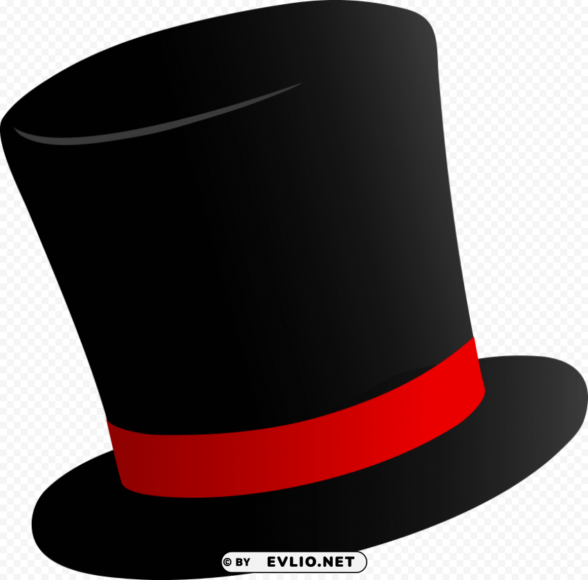 black top hat PNG with transparent backdrop
