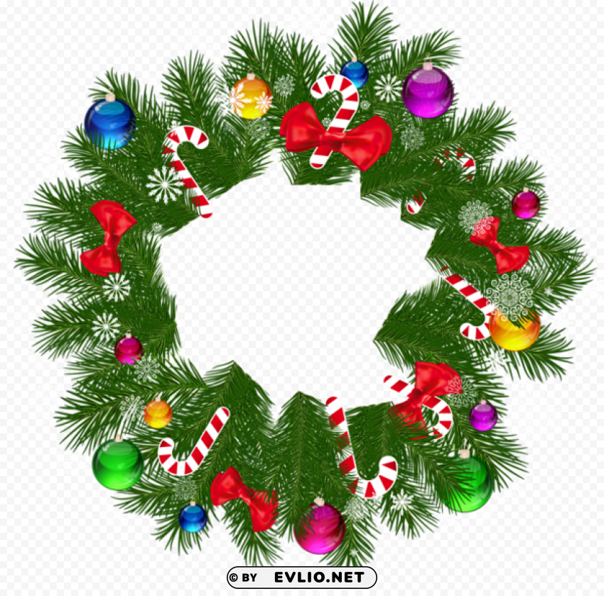 Christmas Wreath Transparent Background PNG Isolated Pattern