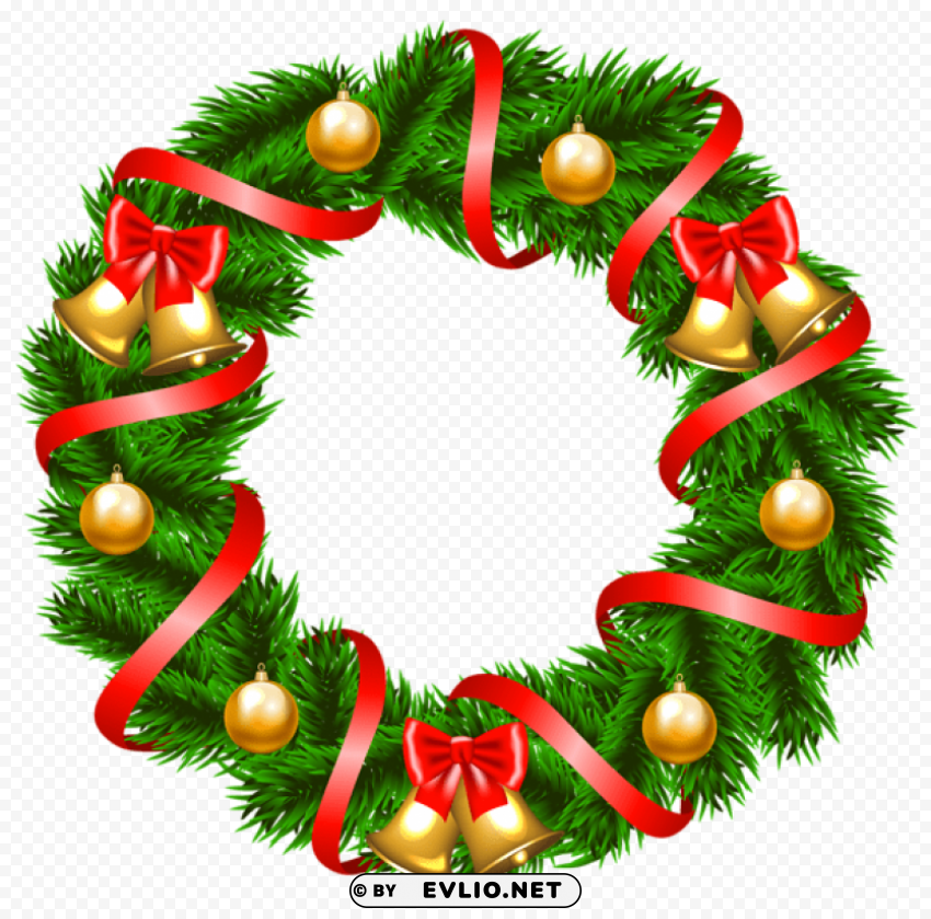 decorative christmas wreath PNG with no background required