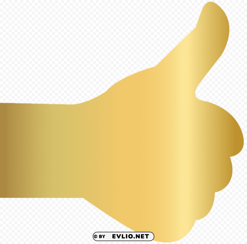 gold thumb up transparent Clear Background PNG Isolated Graphic Design