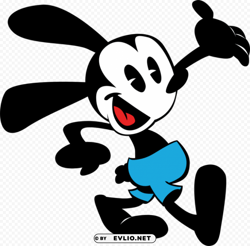 oswald the lucky rabbit walking PNG images for advertising