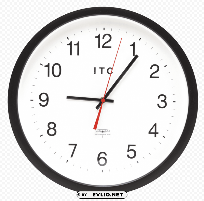 round wall clock Isolated Object with Transparency in PNG