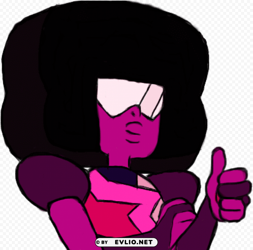 garnet thumbs up PNG Image Isolated on Clear Backdrop