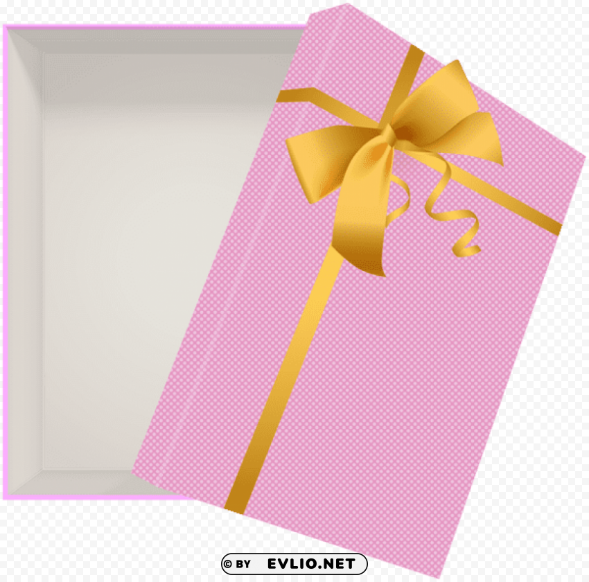 open gift box pink Transparent Background PNG Object Isolation