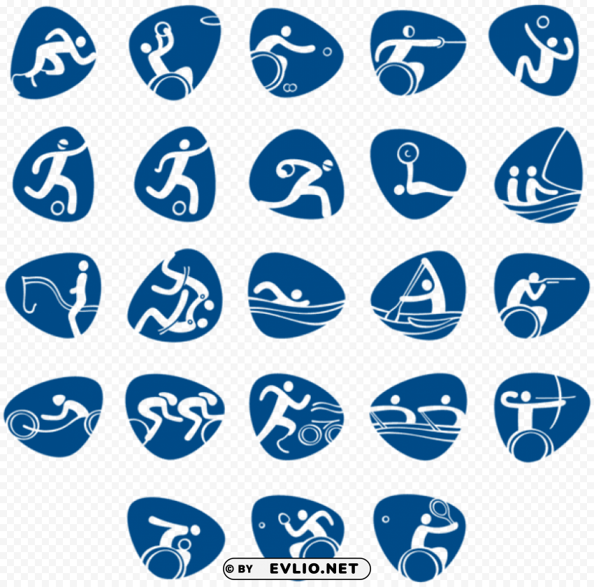 paralympic games rio 2016 officialpictograms Isolated Design Element in Clear Transparent PNG