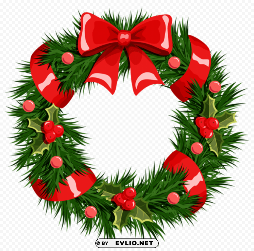  Christmas Wreath Transparent Background Isolated PNG Illustration