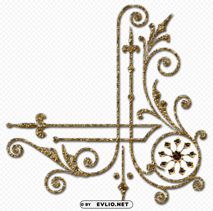 transparent gold decorative corner PNG Image with Isolated Graphic clipart png photo - 10d81611