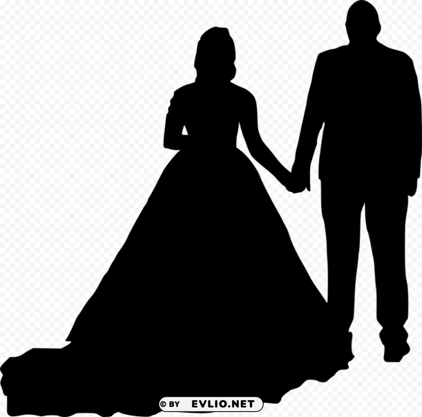 bride and groom silhouette Free PNG images with alpha channel variety
