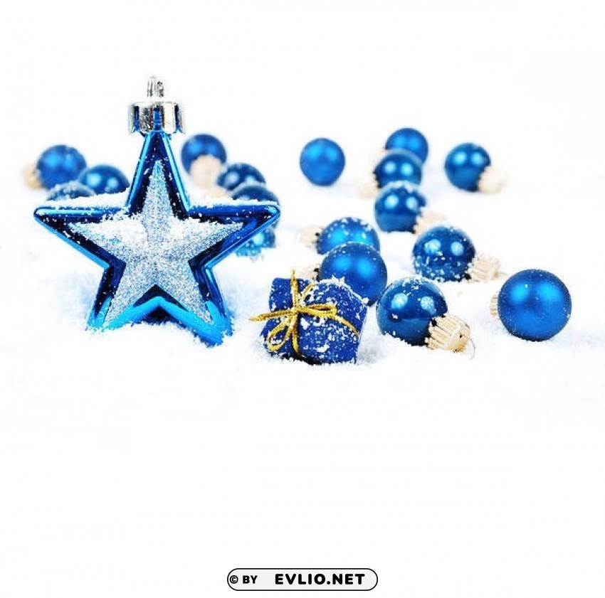 christmaswith blue ornaments Transparent PNG Isolated Graphic Element