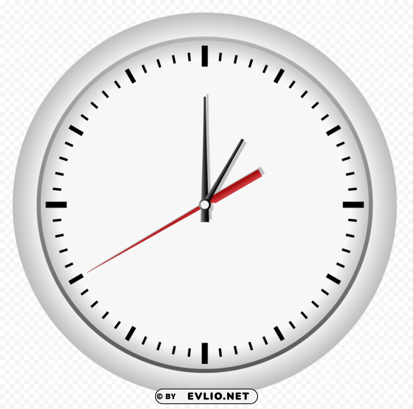 white wall clock Isolated PNG Object with Clear Background