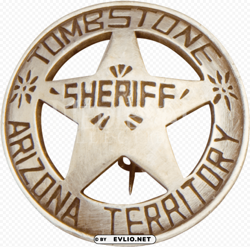 Arizona Territory Tombstone Sheriff Old West Badge PNG With Clear Transparency