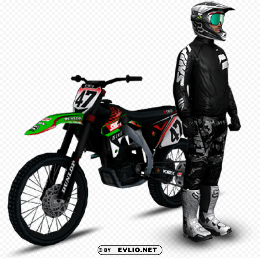 dirt bike rider Clean Background Isolated PNG Icon