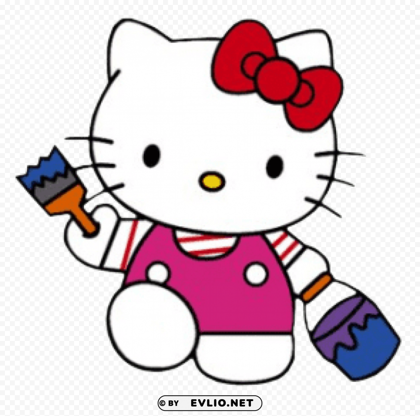 hello kitty painting PNG graphics with alpha channel pack