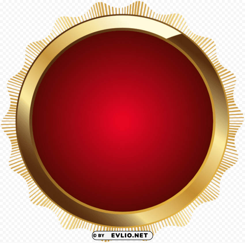 seal badge red Transparent Background PNG Isolation