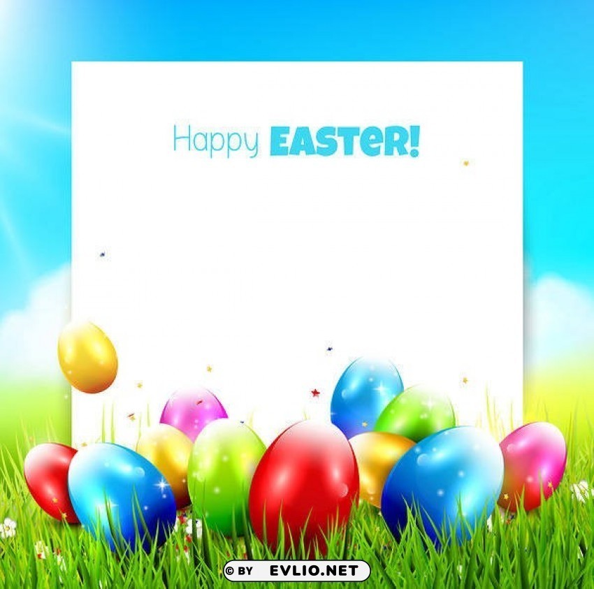 Blue Happy Easterwith Eggs PNG Transparent Images Extensive Collection