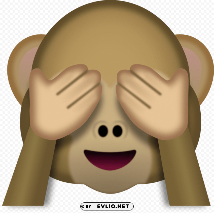 Monkey Face Emoji Clean Background Isolated PNG Character