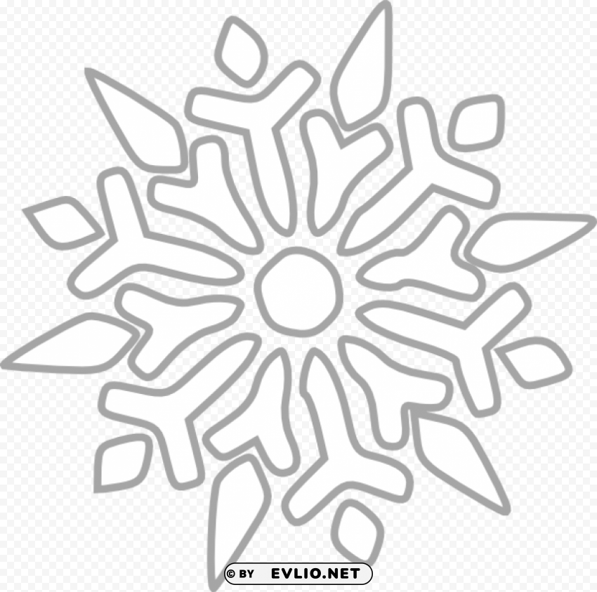Snowflake Isolated Object on Transparent Background in PNG