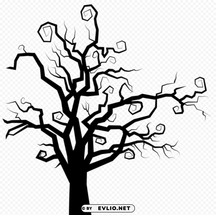 spooky tree silhouette Isolated Graphic with Transparent Background PNG