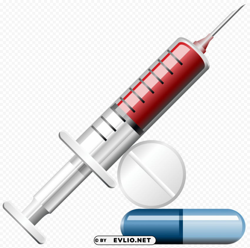 syringe with pills PNG files with no royalties