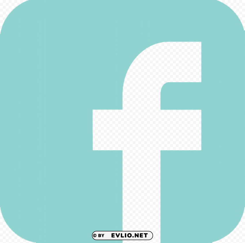 teal facebook logo PNG Object Isolated with Transparency