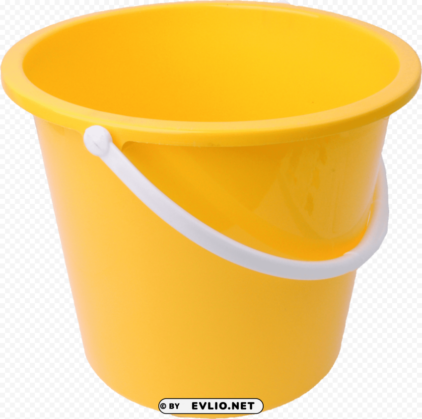 yellow plastic bucket Isolated Design Element in PNG Format