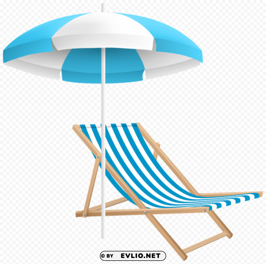 beach chair and umbrella PNG images for advertising