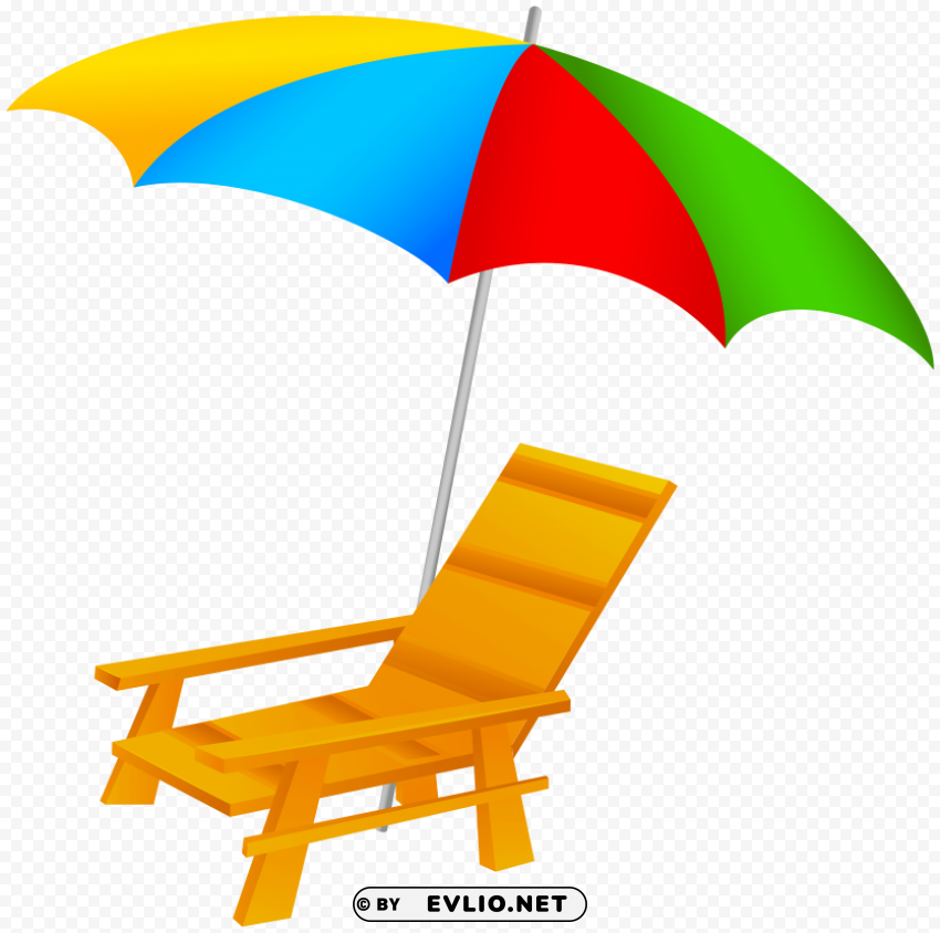 beach umbrella and chair PNG transparent stock images