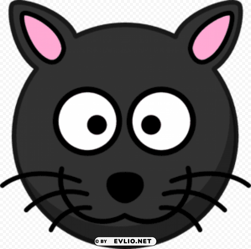 Cartoon Cat Head Transparent PNG Isolated Object Design