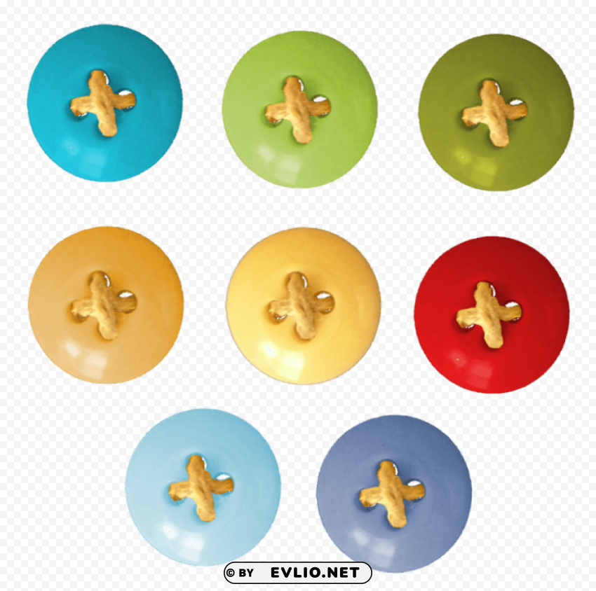 cloth buttons multi color PNG with transparent background free
