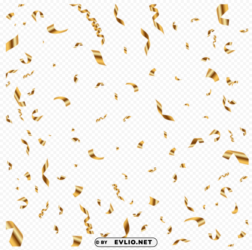 gold confetti transparent Clean Background PNG Isolated Art