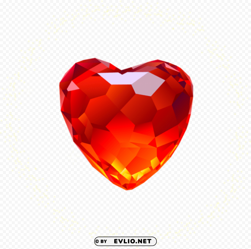 large red diamond heart Isolated Artwork on Clear Background PNG