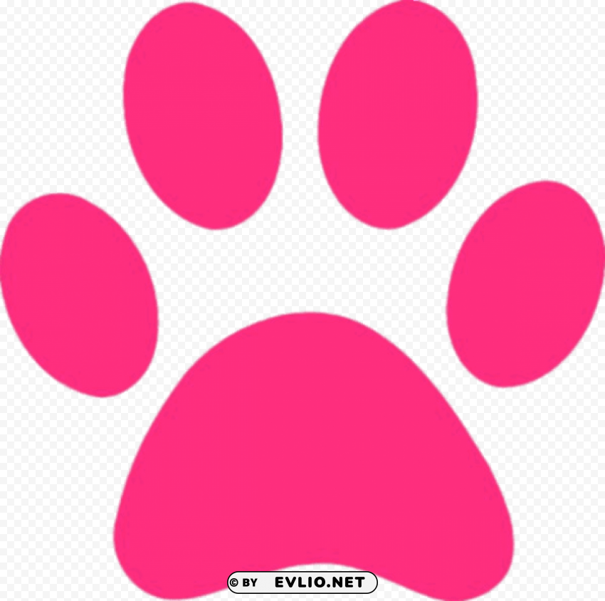 pink panther paw print Isolated Artwork in Transparent PNG Format