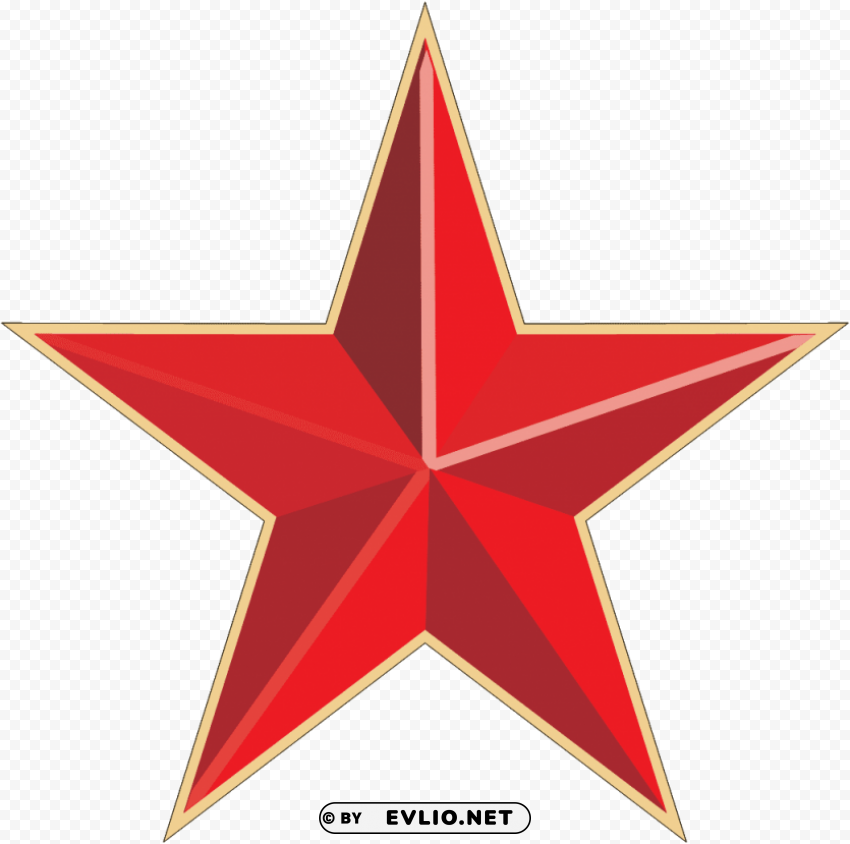 Red Star Isolated Object In Transparent PNG Format