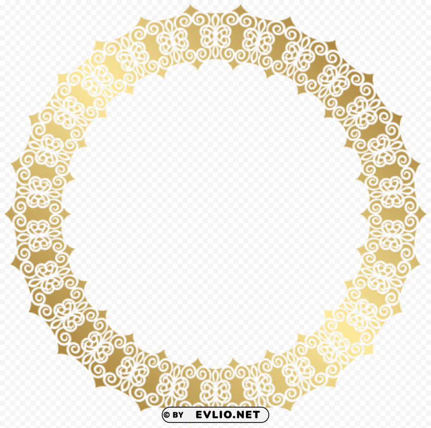 round gold border transparent PNG for web design