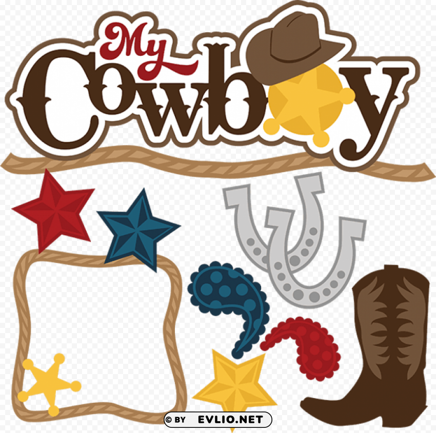 Cowboy Scrapbook PNG With Transparent Bg