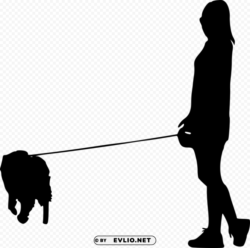 dog walking silhouette PNG without watermark free