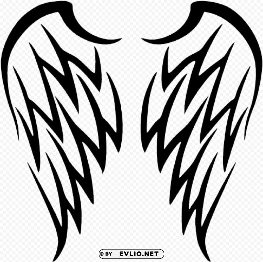 tribal angel wings tattoo Transparent PNG photos for projects