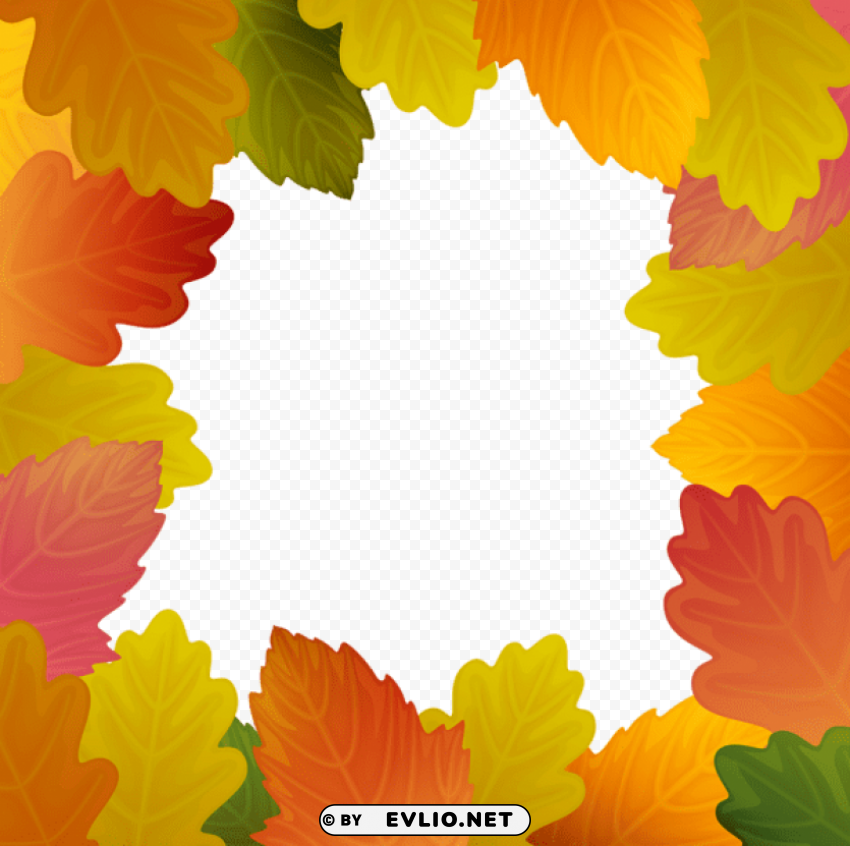 autumn leaves frame border PNG Isolated Subject on Transparent Background