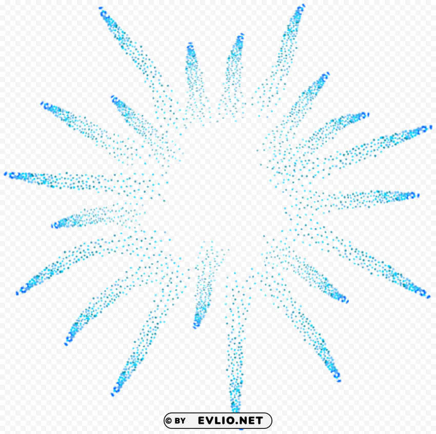 blue fireworks Isolated Object in Transparent PNG Format
