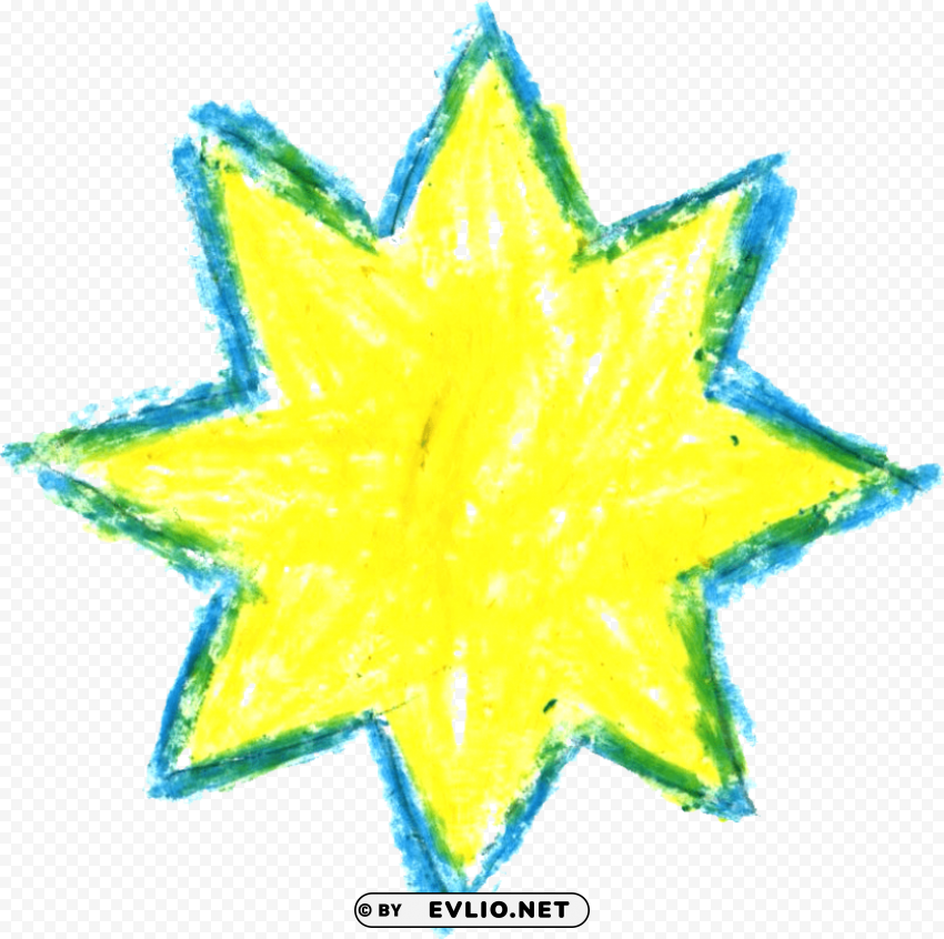 Crayon Star Drawing PNG with no background for free