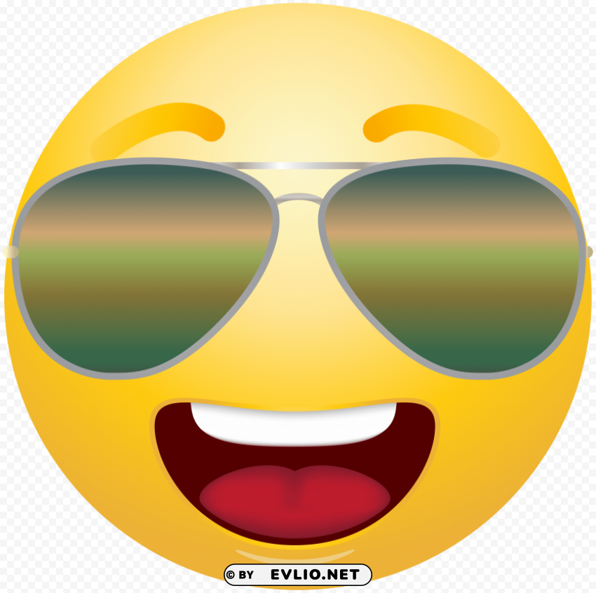 emoticon with sunglasses PNG transparent backgrounds