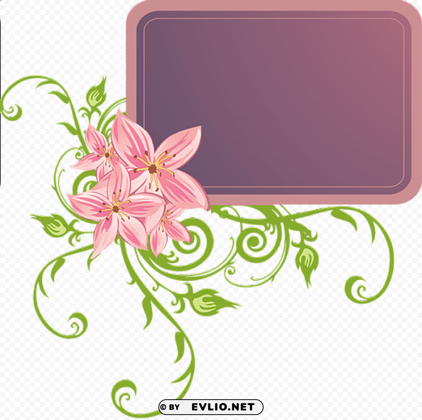 frame-with-flowers PNG transparent graphics for projects