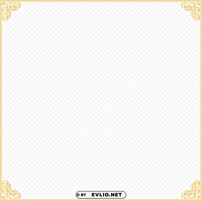 gold border frame PNG Graphic with Clear Background Isolation