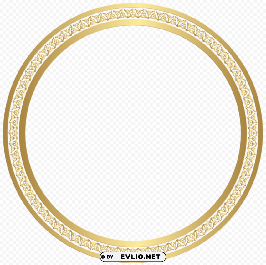 round border frame gold PNG Graphic Isolated on Transparent Background