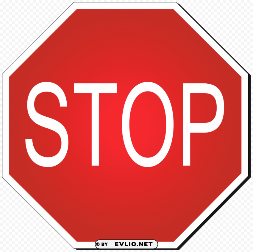 stop road sign Clean Background Isolated PNG Character